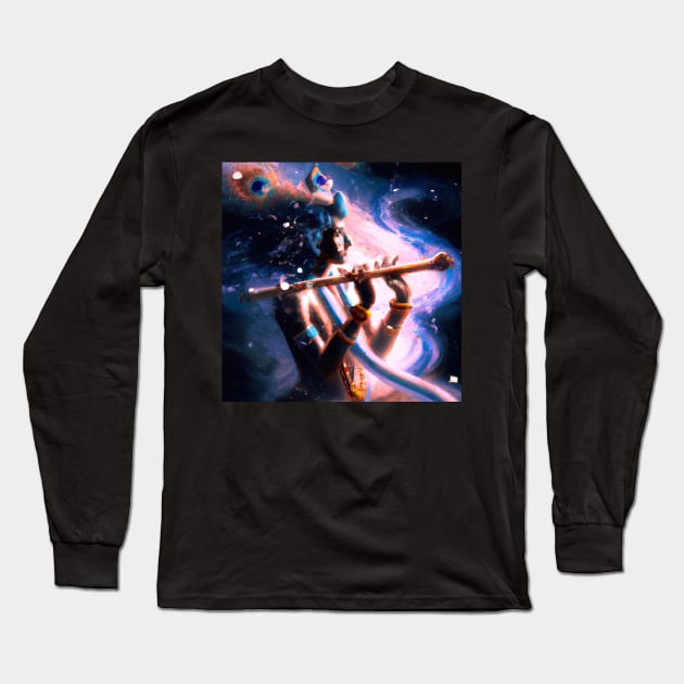 God Krishna Long Sleeve T-Shirt by Delta Zero Seven